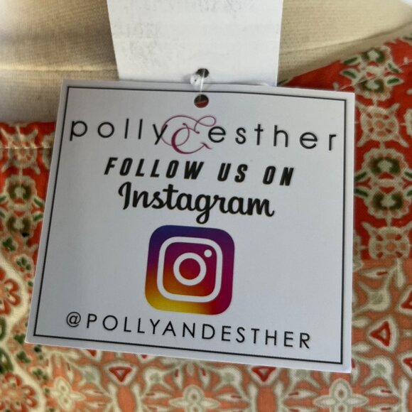 Polly & Esther Blouse Top Womens XL Tie Patchwork Sleeveless New - Picture 9 of 10